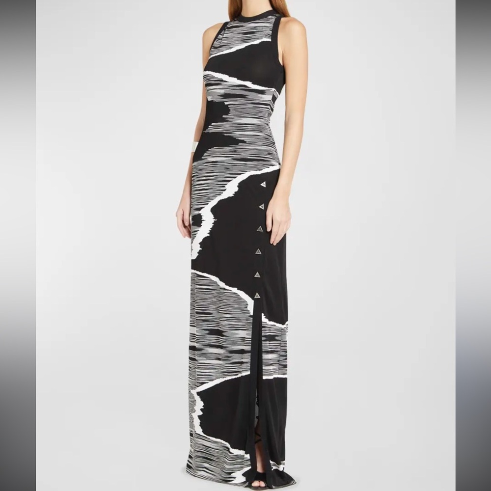 Missoni Two-Tone Knit Maxi Dress with Button Detail 36
